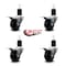 Service Caster 3'' Soft Rubber Swivel 1-3/4'' Expanding Stem Caster Set Total Lock Brake, 4PK SCC-EXTTL20S314-SRS-134-4 - alternate 2